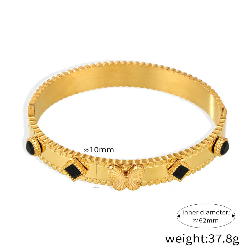 18K gold butterfly with texture design exquisite high-end bracelet