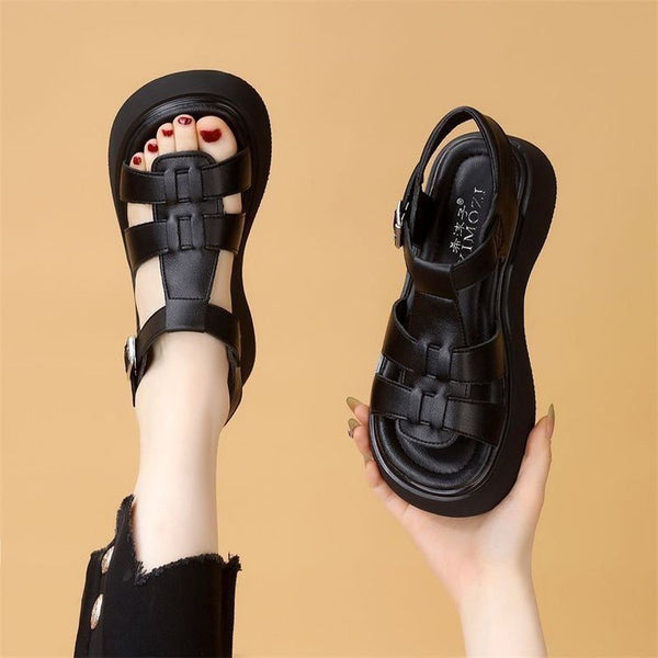 Super popular high-end ss for women, thick-soled height-increasing sandals for women, summer outdoor wear - happyshop365247