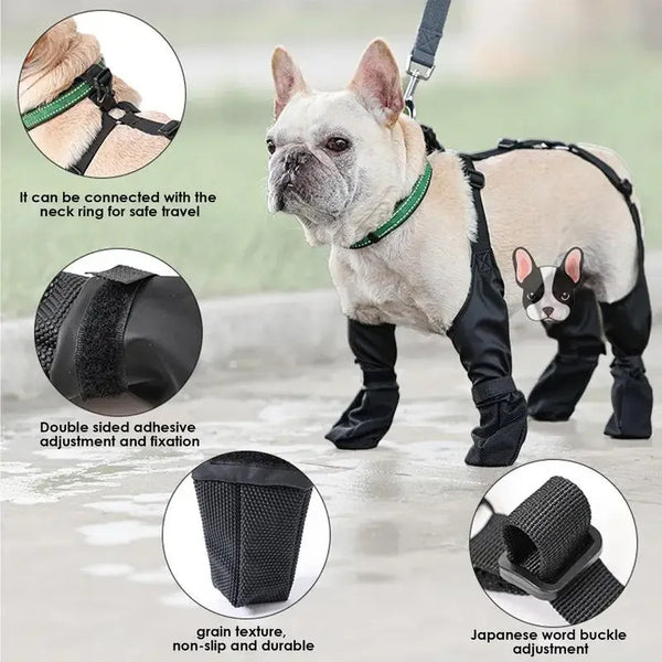 Waterproof Dog Shoes Adjustable Dog Boots Pet Breathbale Shoes For Outdoor Walking Soft French Dog Shoes Pets Paws Protector Pet Products - happyshop365247