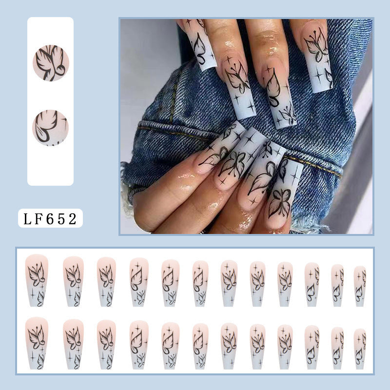 Fake Nails Smoke Black Gradient - happyshop365247