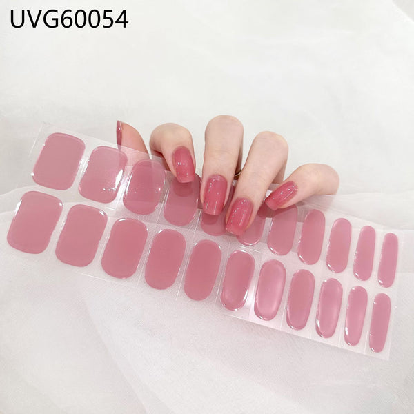 Blush Nail Stickers Uv Semi-baked Gel - happyshop365247