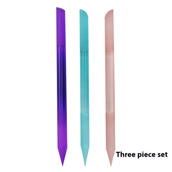 Full-color Cylindrical Glass Nail File Manicure Implement Manicure Household Double-headed Nail-free - happyshop365247