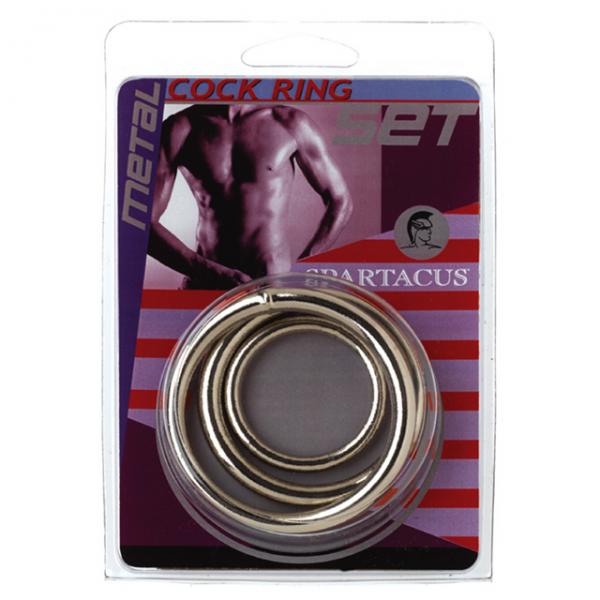 Spartacus Metal Cock Ring Set ( 3 Rings) - happyshop365247