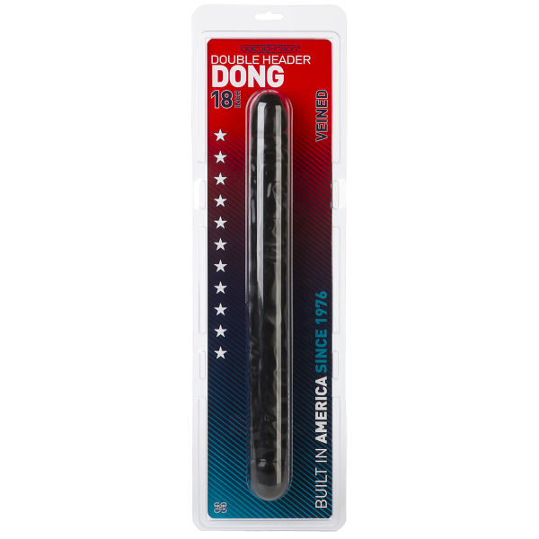 Double Header Veined Dong 18 Inch Black - happyshop365247