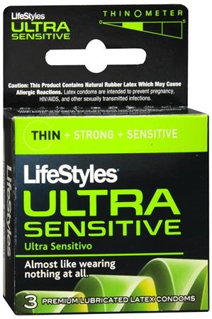 Lifestyles Condom Ultra Sensitive Lubricated 3 Pack - happyshop365247