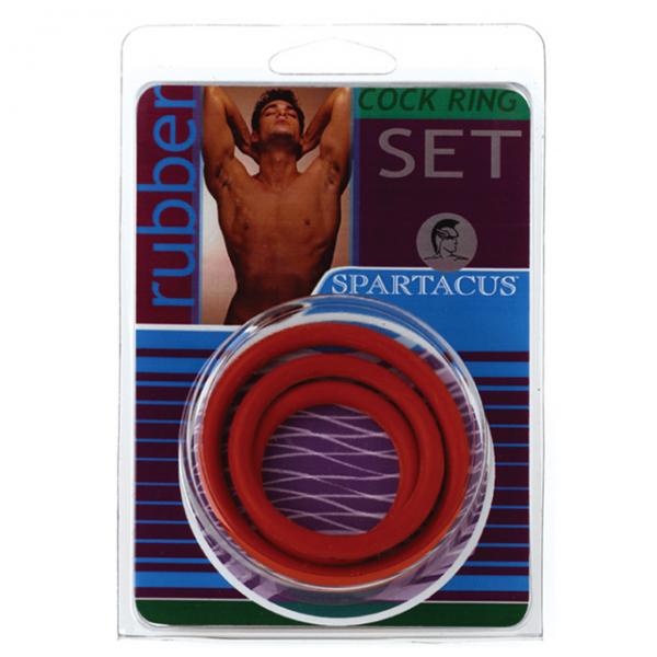Spartacus Cock Ring Set (3 Rubberrings/blue) - happyshop365247