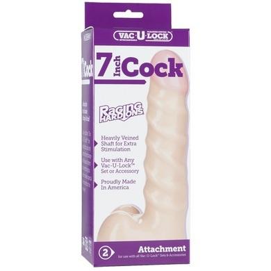 Vac-U-Lock 7in Raging Hard-Ons Cock - Beige - happyshop365247