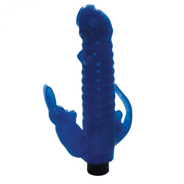 Ribbed Bunny Vibrator With Anal Tickler (blue) - happyshop365247