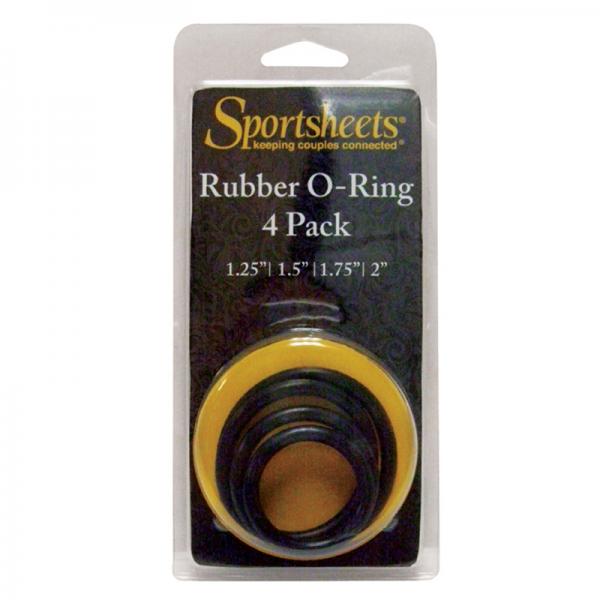 Sportsheets Rubber Rings 4 Pack Black - happyshop365247