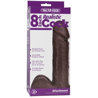 Vac-U-Lock 8in Realistic Cock - Brown - happyshop365247