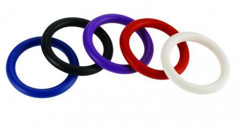 Rainbow Nitrile Cock Rings 5 Pack 1.25 inches - happyshop365247