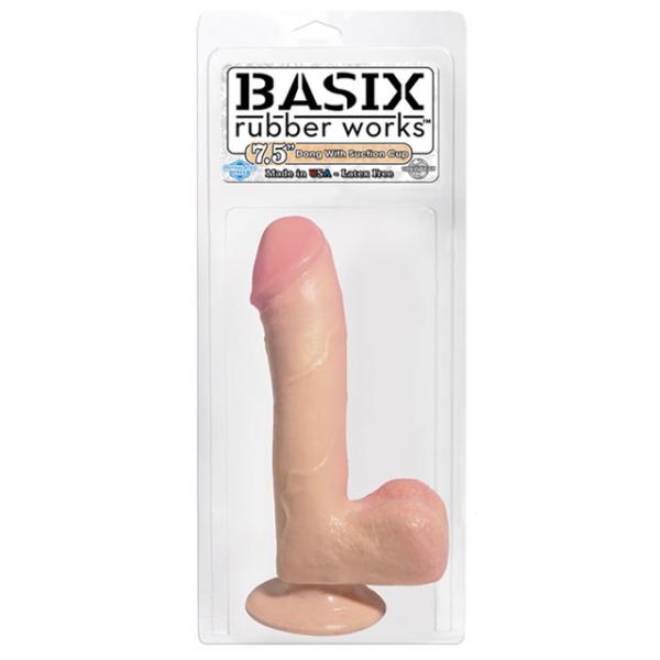 Basix Rubber Works 7.5in. Dong Suction Cup Beige - happyshop365247