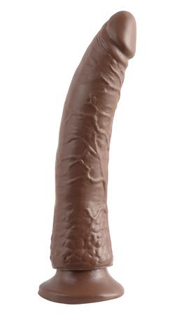 Basix Rubber 7 inches Slim Dong With Suction Cup Brown - happyshop365247