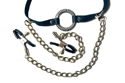 Fetish Fantasy O-Ring Gag With Nipple Clamps - happyshop365247