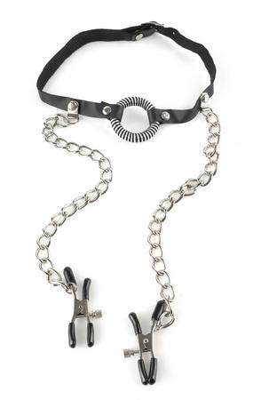 Fetish Fantasy O-Ring Gag With Nipple Clamps - happyshop365247