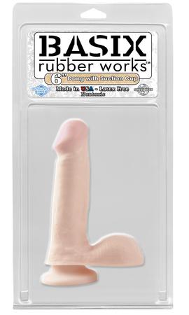 Basix Rubber Works 6 Inch Dong - Beige - happyshop365247