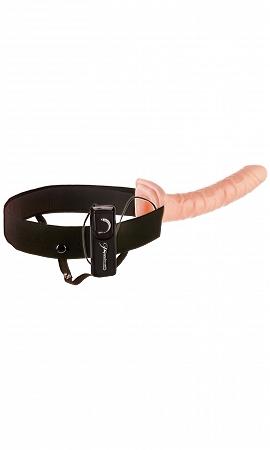 10in Vibrating Hollow Strap On - Beige - happyshop365247