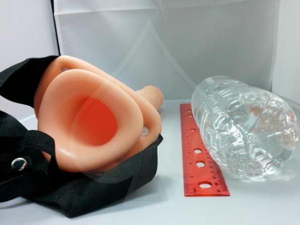 Fetish Fantasy 10 inches Hollow Strap On Beige - happyshop365247