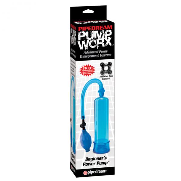 Pump Worx Beginners Power Pump With Cock Ring Blue - happyshop365247