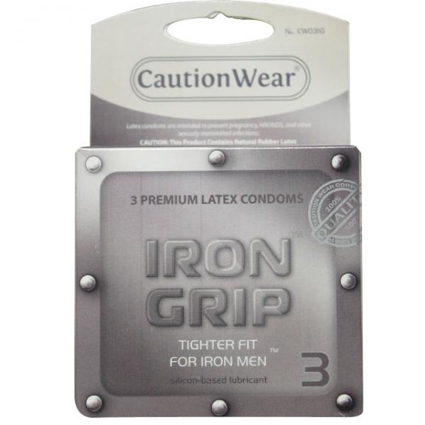 Caution Wear Iron Grip Condoms 3 Pack - happyshop365247