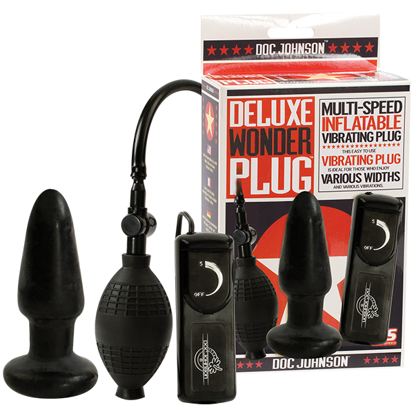 Deluxe Wonder Plug Inflatable Vibrating Black - happyshop365247