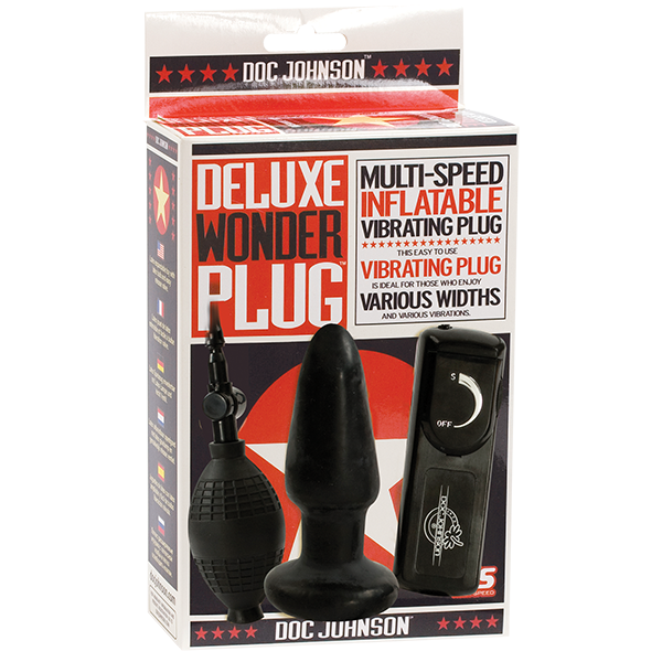 Deluxe Wonder Plug Inflatable Vibrating Black - happyshop365247