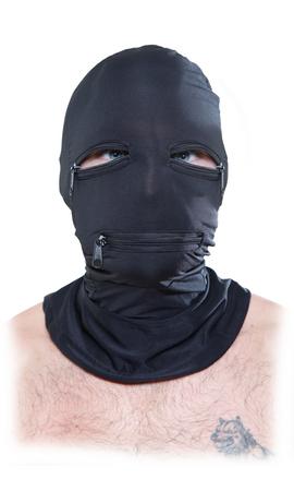 Fetish Fantasy Black Zipper Face Hood O/S - happyshop365247