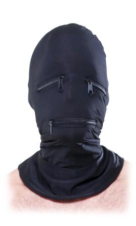 Fetish Fantasy Black Zipper Face Hood O/S - happyshop365247