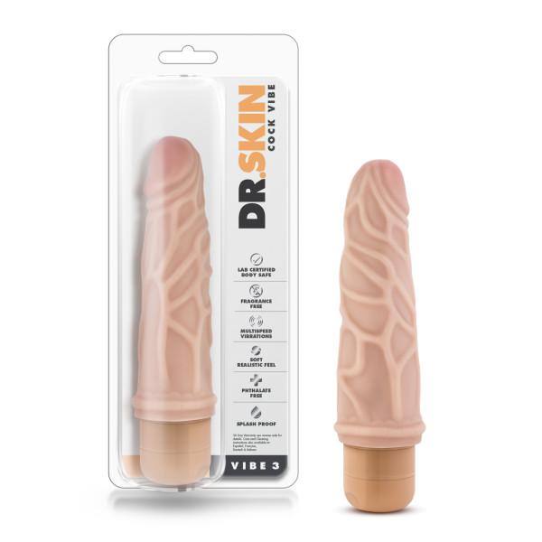 Dr Skin Cock Vibe 3 Realistic Dildo Beige - happyshop365247