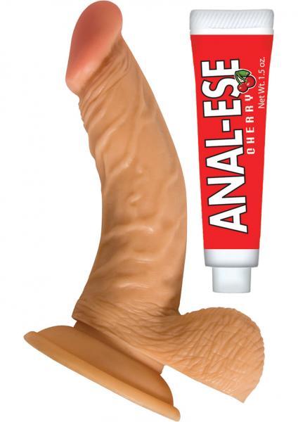 All American Whoppers 6.5 inches Curved Dong Balls + Anal Ese - happyshop365247