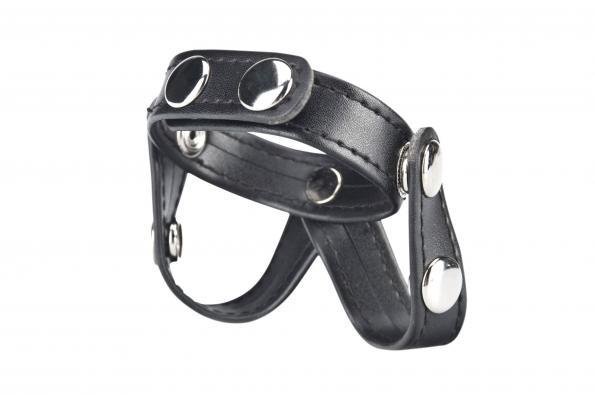 C & B Gear V-Style Cock Ring with Ball Divider Black - happyshop365247