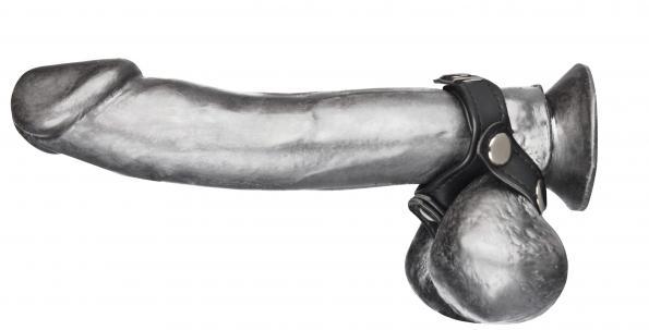 C & B Gear V-Style Cock Ring with Ball Divider Black - happyshop365247