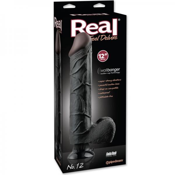 Real Feel Deluxe No.12 Black Vibrating Dildo - happyshop365247