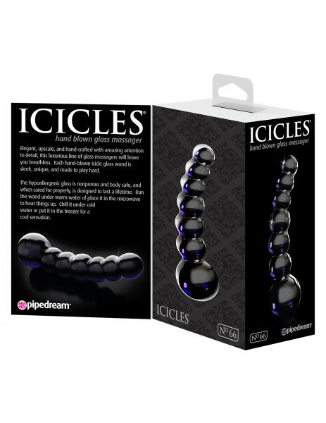 Icicles No 66 Glass Massager Black - happyshop365247