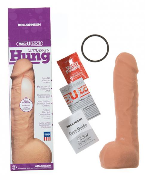 Vac-U-Lock 12in Ultraskyn Hung Dong - Beige - happyshop365247