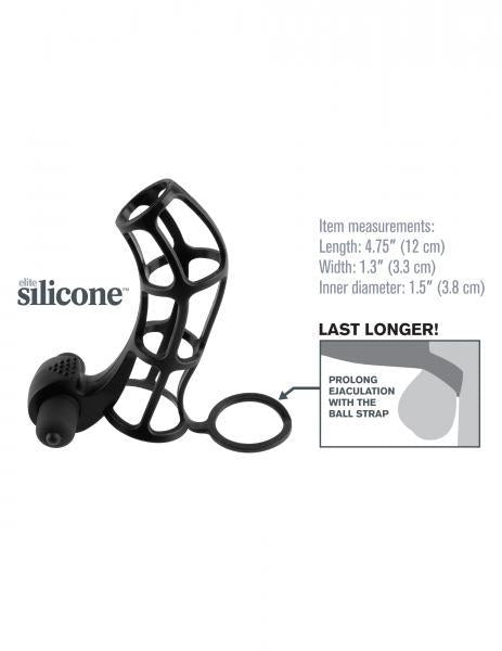 Deluxe Silicone Power Cage - Black - happyshop365247