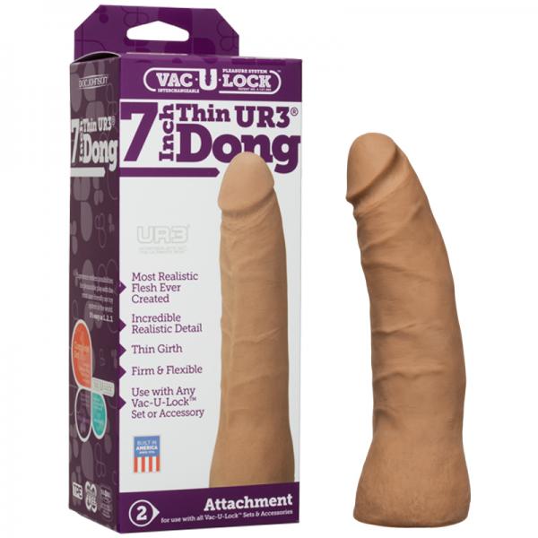 Vac-U-Lock 7in Ultraskyn Thin Dong - Tan - happyshop365247