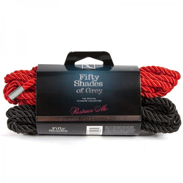 Fifty Shades Of Grey Restrain Me Bondage Rope Twin Pack (1 Red/ 1 Black) - happyshop365247