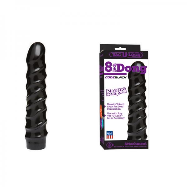 Vac-U-Lock 8 inches Dong Raging Hard-Ons Black - happyshop365247