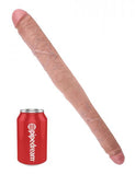 King Cock 16in Tapered Double Dildo - Beige