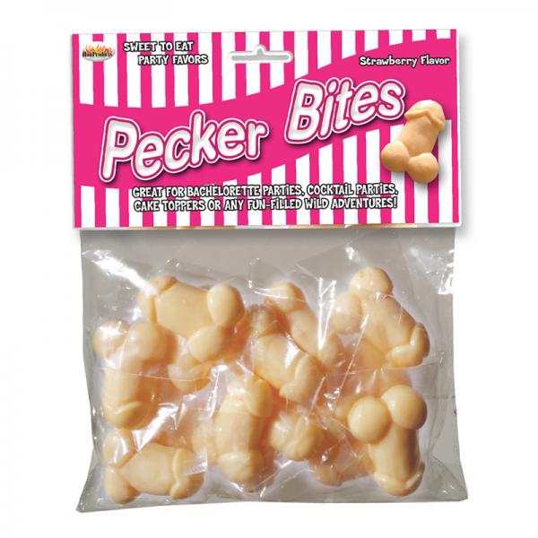 Pecker Bites Strawberry Candy 16 Pieces Bag - happyshop365247