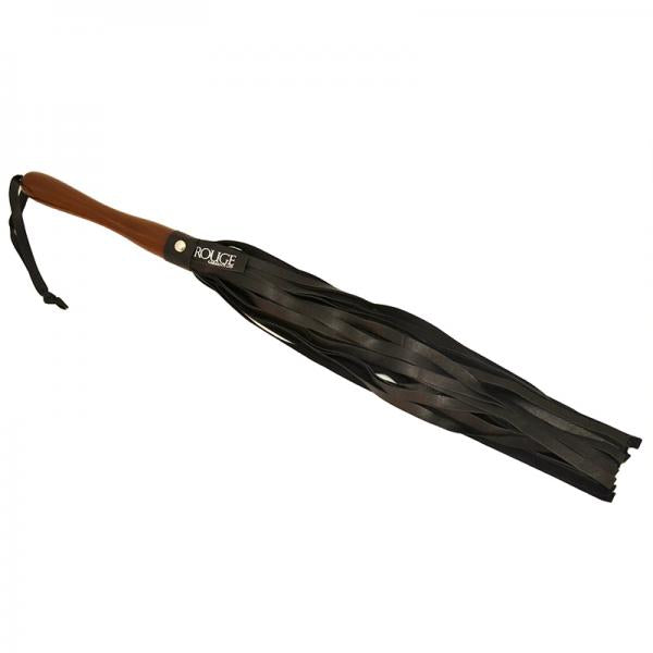 Rouge Leather Wooden Handle Flogger Black - happyshop365247