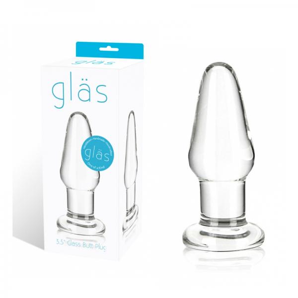 Glas 3.5 inches Glass Butt Plug Clear - happyshop365247