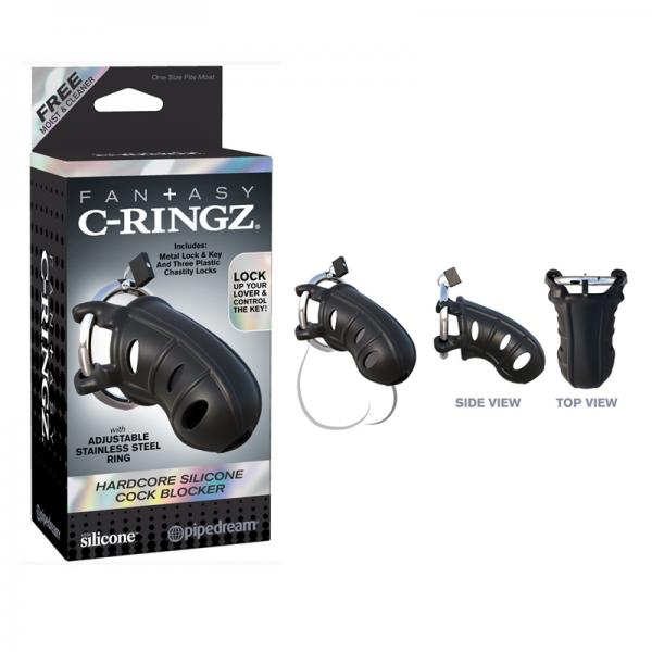 Fantasy C-Ringz Hardcore Silicone Cock Blocker Black - happyshop365247
