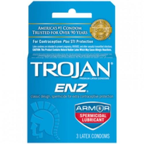 Trojan Condom Enz With Spermicidal Lubricant 3 Pack - happyshop365247