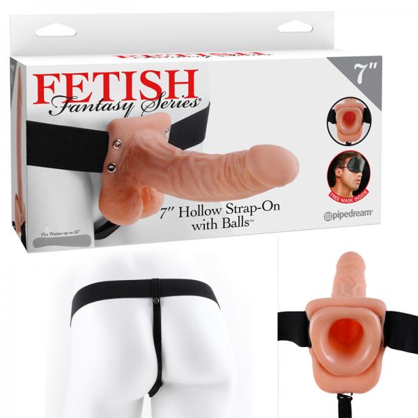 Fetish Fantasy 7in Hollow Strap-on With Balls Flesh - happyshop365247