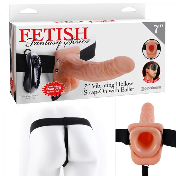 Fetish Fantasy 7in Vibrating Hollow Strap-on With Balls Flesh - happyshop365247