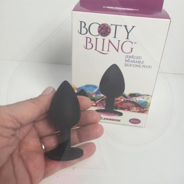 Booty Bling Small Black Plug Pink Stone - happyshop365247