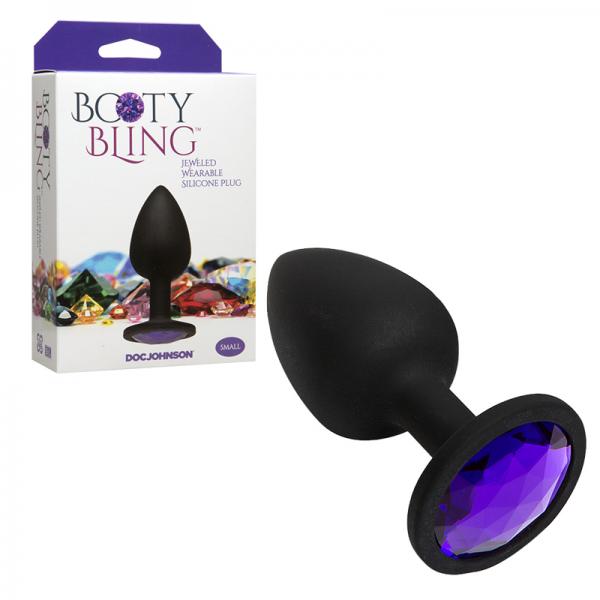 Booty Bling Small Black Plug Purple Stone - happyshop365247