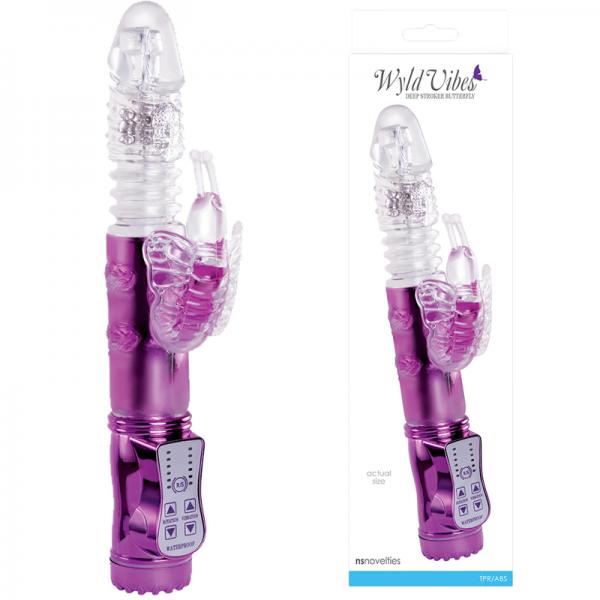 Wyld Vibes Butterfly Purple Rabbit Vibrator - happyshop365247